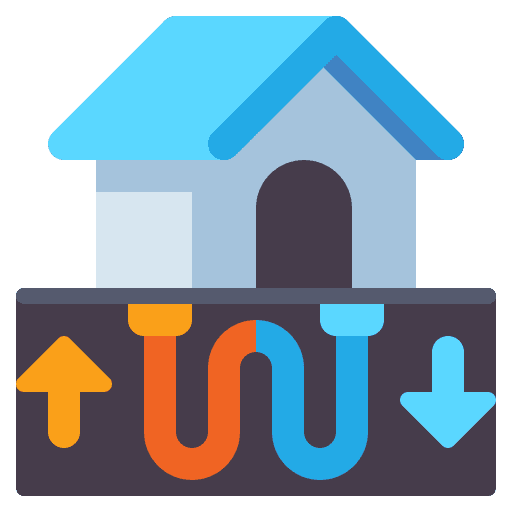 Geothermal energy saving reuse save energy icon