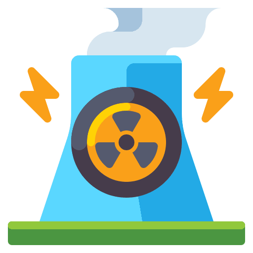 Nuclear energy factory nuclear ecology and environment icon