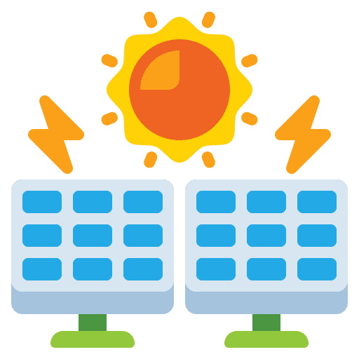 Solar power industry power solar panel icon