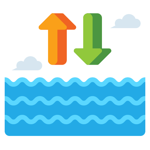 Tide power water level energy icon