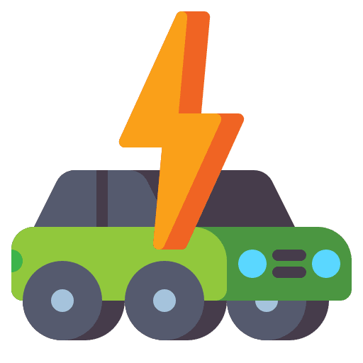 Electric car industry electric vehicle ecology and environment icon