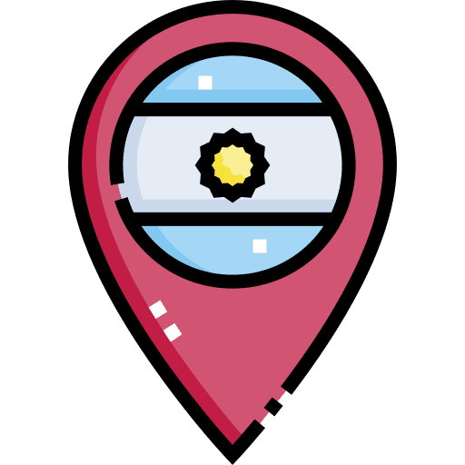 Argentina nation flag maps and location icon Argentina nation flag maps and location icon