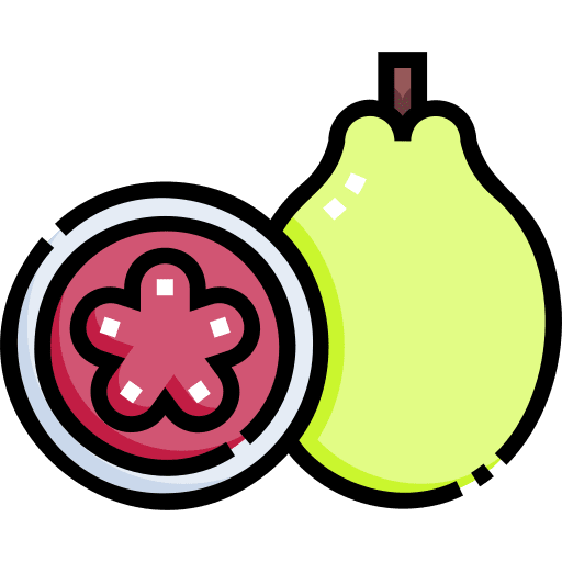 Guava vegan fruit food and restaurant icon Guava vegan fruit food and restaurant icon