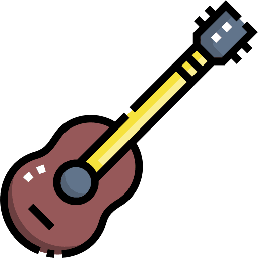 Guitar folk music and multimedia orchestra icon Guitar folk music and multimedia orchestra icon
