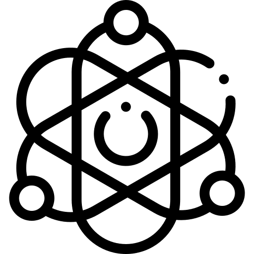 Atom education lab science icon