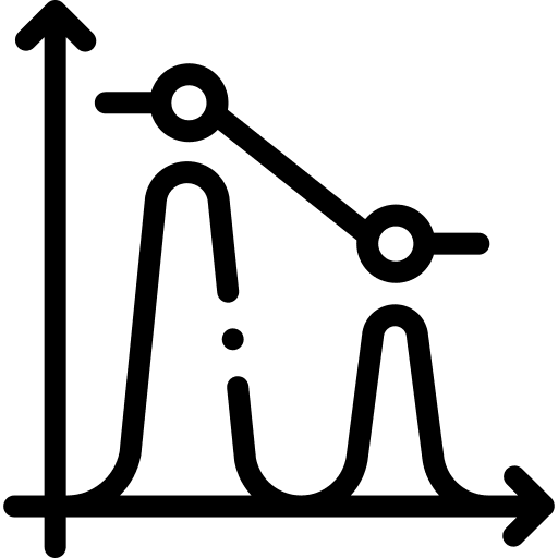 Histogram business and finance distribute distribution icon