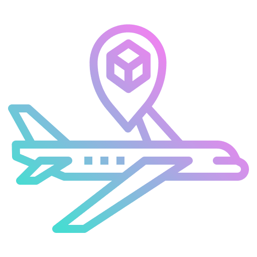 Airplan plane locate delivery box icon