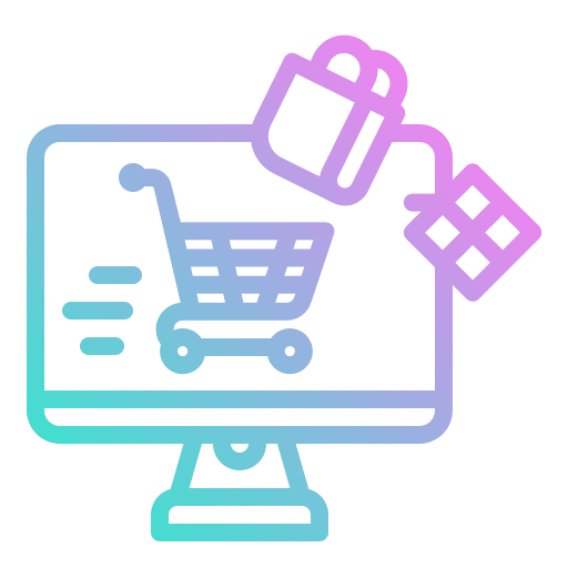 Online shopping shopping bag monitor market icon Online shopping shopping bag monitor market icon