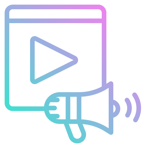 Video ad publicity promotion digital campaign icon Video ad publicity promotion digital campaign icon