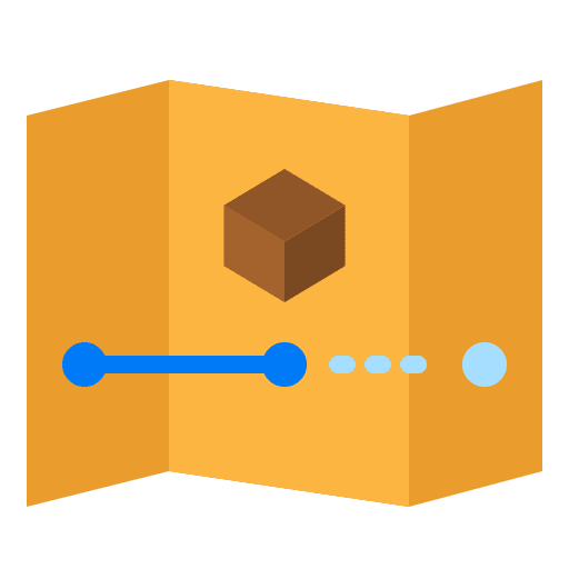 Tracking box shipping route icon Tracking box shipping route icon