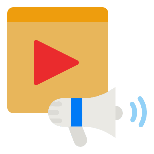 Video ad shipping and delivery publicity content icon Video ad shipping and delivery publicity content icon