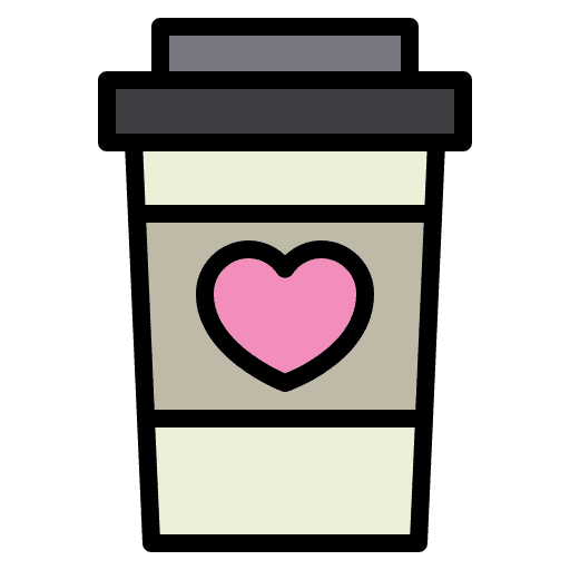 Coffee cup paper cup heart mug icon Coffee cup paper cup heart mug icon
