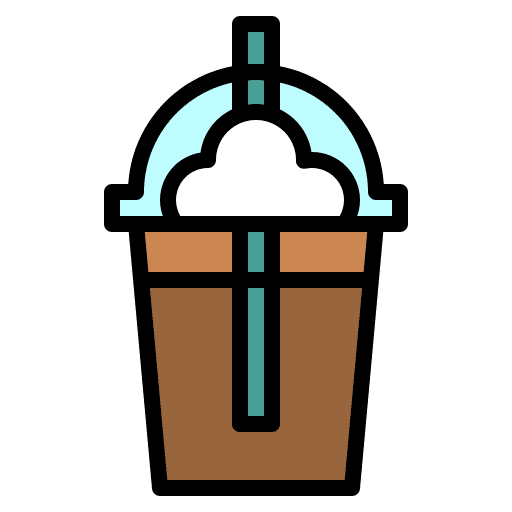 Cold drink straw cafe cup icon