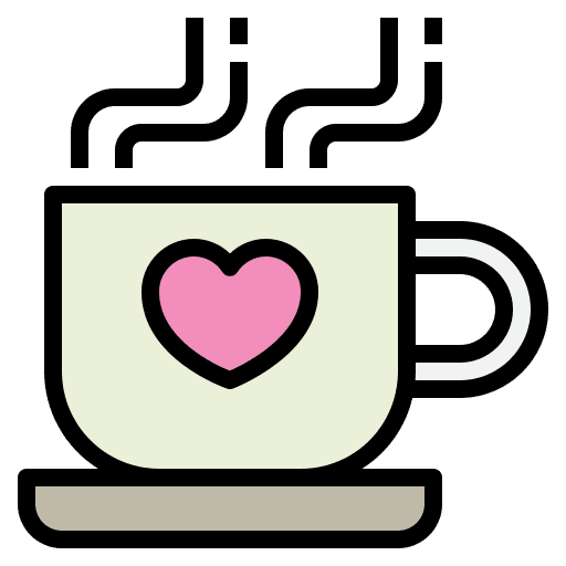 Hot coffee restaurant heart food and restaurant icon