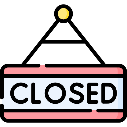Closed door sign shop closed sign icon