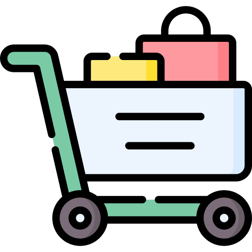 Shopping cart shopping center shop commerce and shopping icon