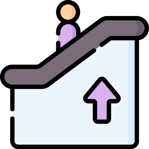 Escalator transportation people travel icon Escalator transportation people travel icon