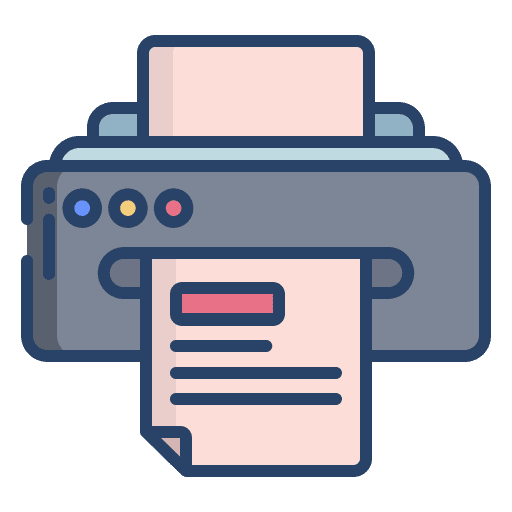 Print print tools and utensils technology icon