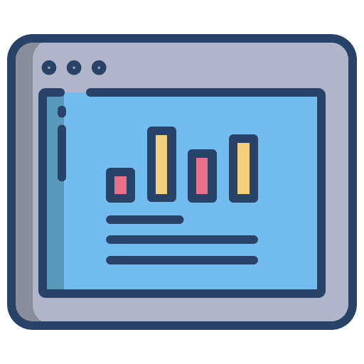 Web business and finance seo and web graph icon