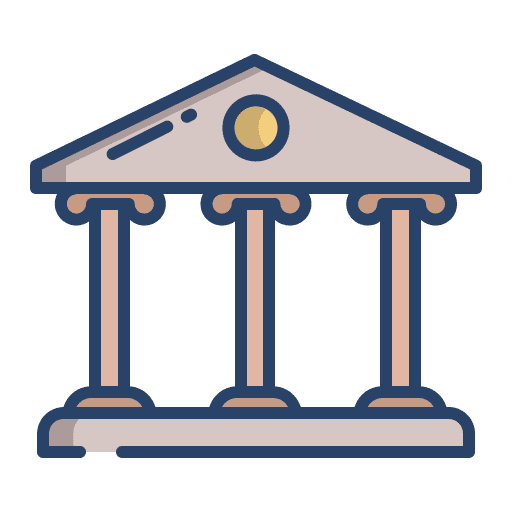 Bank columns buildings bank icon