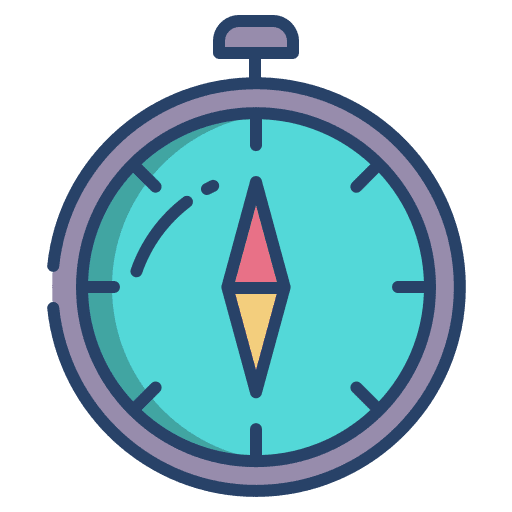 Compass orientation maps and location compass icon