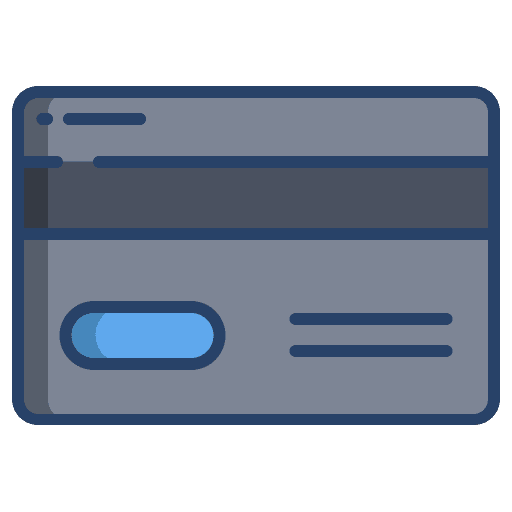 Credit card commerce and shopping plastic money payment method icon