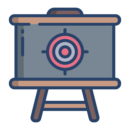 Presentation strategy dart presentation icon