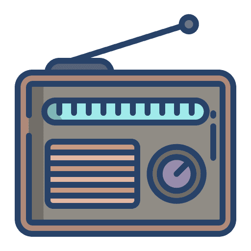 Radio news music and multimedia transistor icon