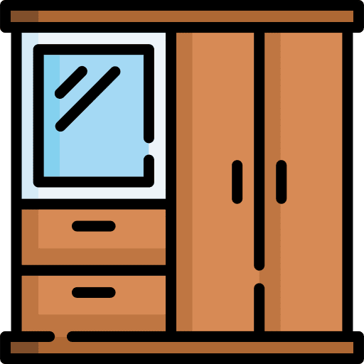 Wardrobe dressing cupboard clothes icon