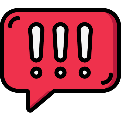 Alert exclamation mark conversation message icon Alert exclamation mark conversation message icon