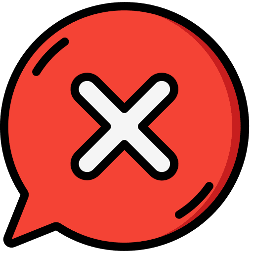 Cross mark communications block conversation icon Cross mark communications block conversation icon