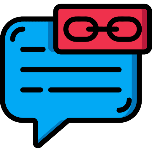 Link hyperlink speech bubble chat box icon Link hyperlink speech bubble chat box icon