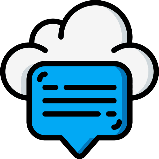 Cloud message communications speech bubble icon Cloud message communications speech bubble icon