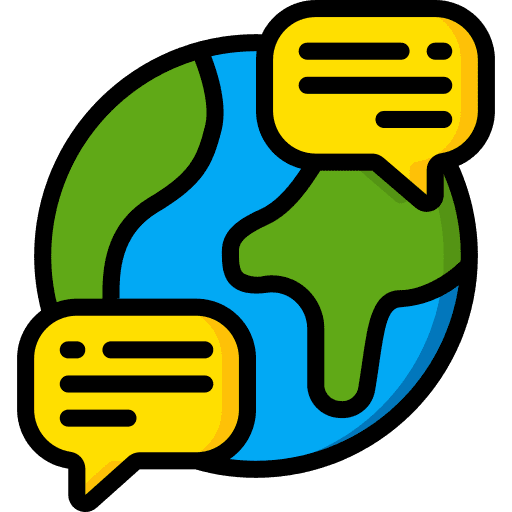 Globe speech bubble world wide chat box icon Globe speech bubble world wide chat box icon