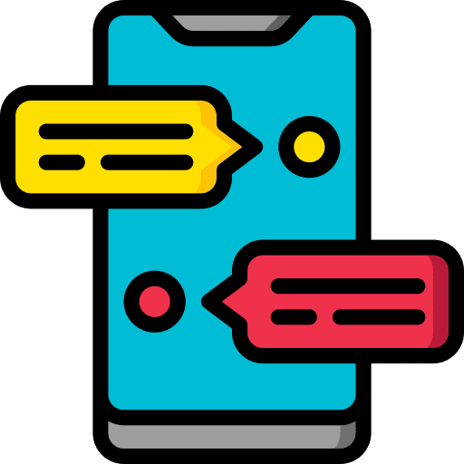 Smartphone conversation communication chat box icon Smartphone conversation communication chat box icon