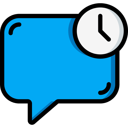 Time clock speech bubble communications icon Time clock speech bubble communications icon