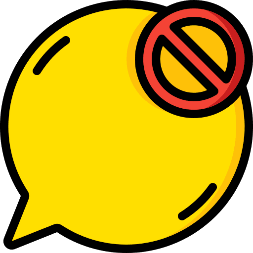 Blocked conversation chat box communications icon Blocked conversation chat box communications icon