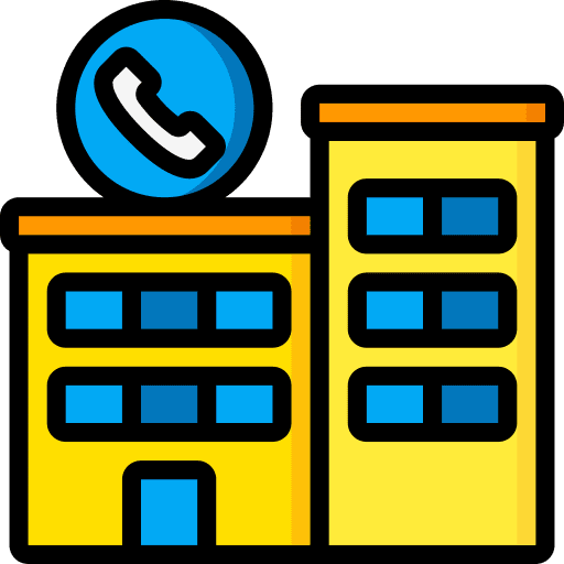 Call center phone call center building icon