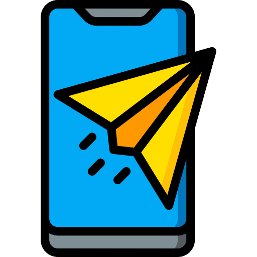 Send message communications smartphone direct icon