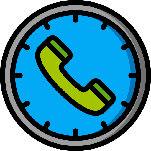 Clock telephone communications call icon