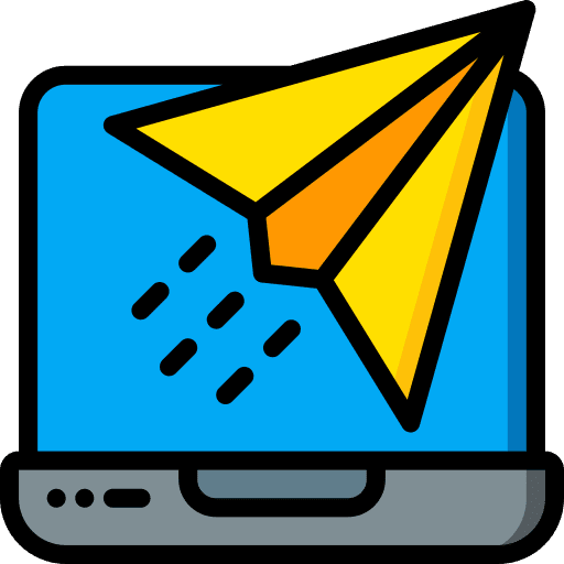 Laptop communication device emails icon