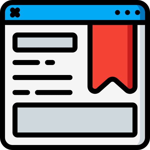 Browser page website bookmarked icon