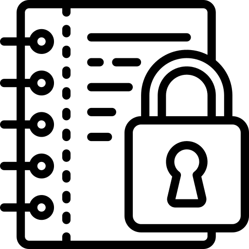 Notepad lock security secure icon