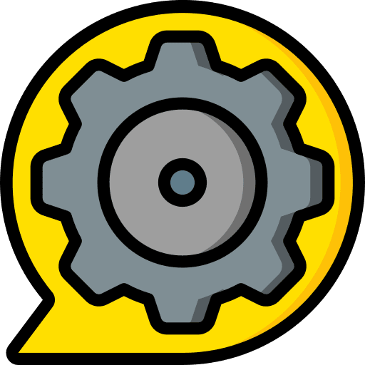 Settings options speech bubble settings icon