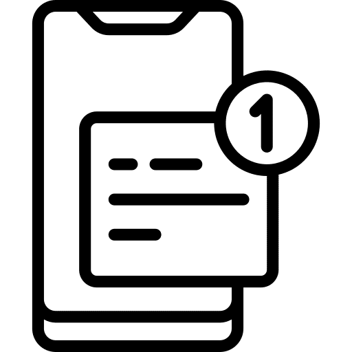 Smartphone text sticky notes reminder icon