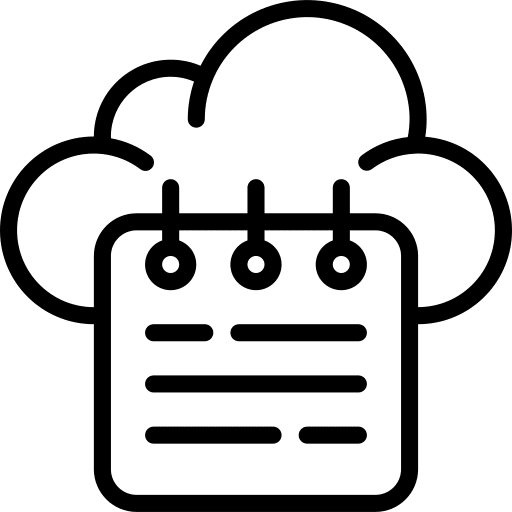 Cloud education record book clipboard icon