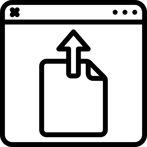 Web browser document upload notes icon