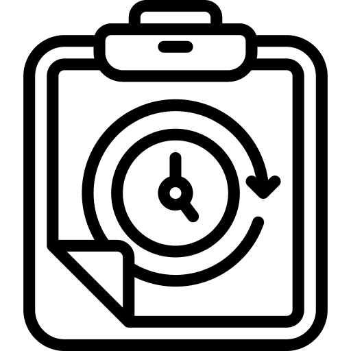 Clipboard schedule time clock icon