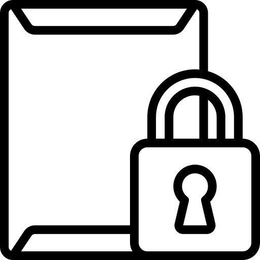 Envelope document lock secure icon