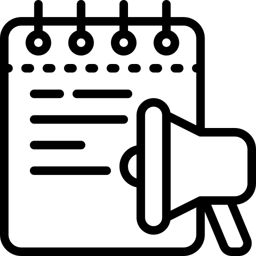 Notepad publicity megaphone idea icon